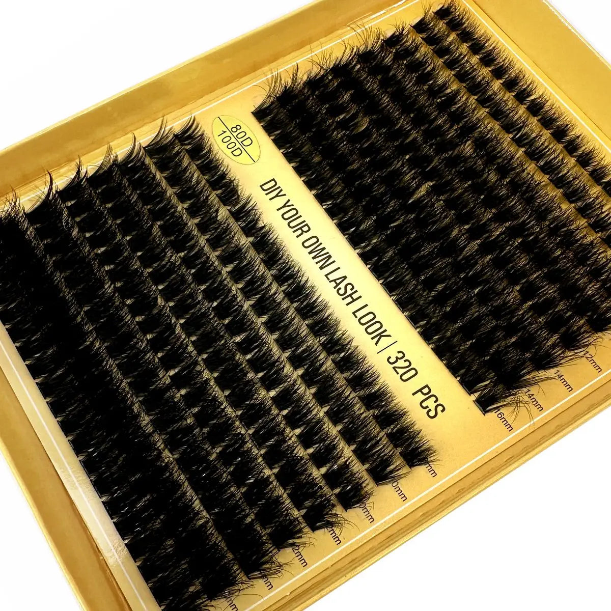 320Ps DIY 5D Fluffy Lash Clusters 60D 80D 100D Thick Eyelash Clusters D/DD Curl Wispy Individual Lashes 9-16mm Eyelash Extension