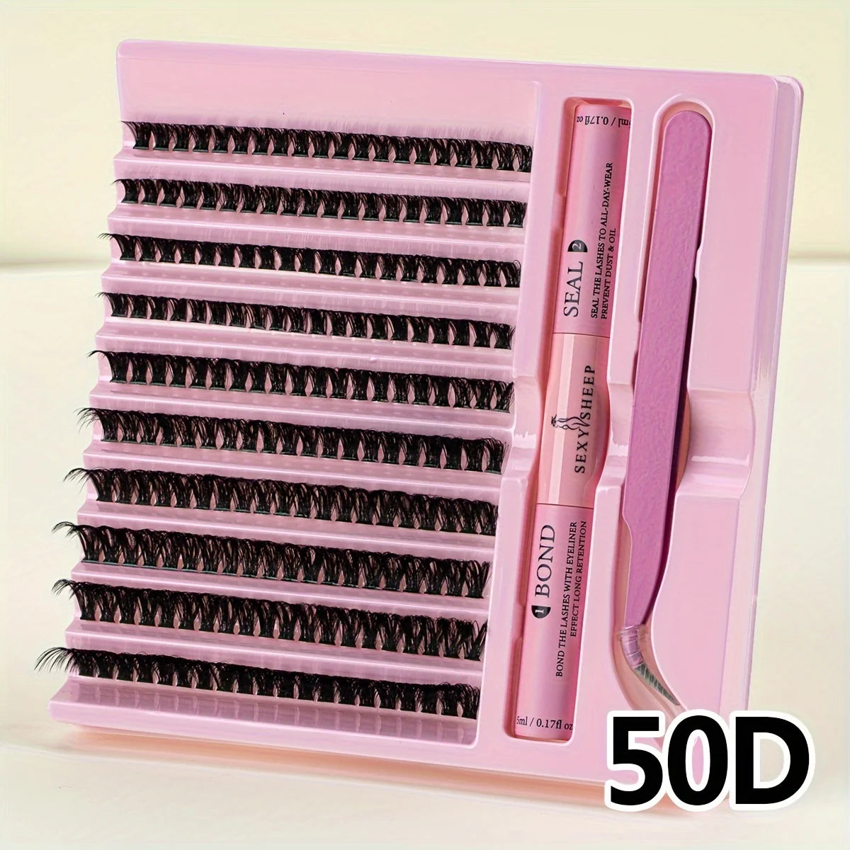 200 pcs DIY Lash Extension Kit Cluster Eyelash with tweezers with Lash Bond and Seal Lash Glue and Lash Applicator Makeup Tool