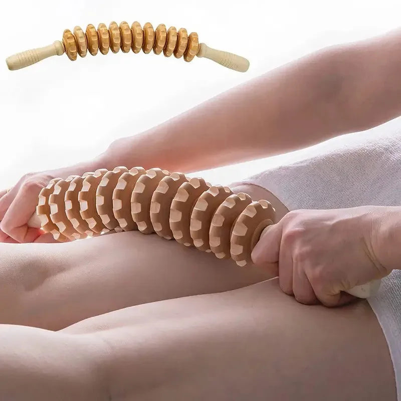 Glowunique Faszien-Massage Roller aus Holz