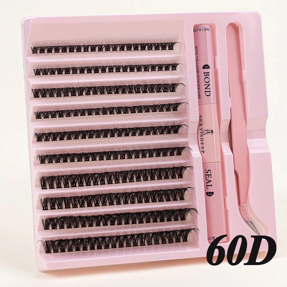 200 pcs DIY Lash Extension Kit Cluster Eyelash with tweezers with Lash Bond and Seal Lash Glue and Lash Applicator Makeup Tool